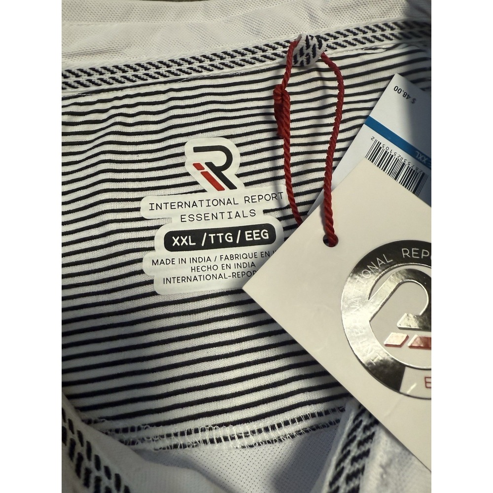 International Report Essentials Men's Polo Shirt White Xxl Golf NWT - Picture 3 of 6